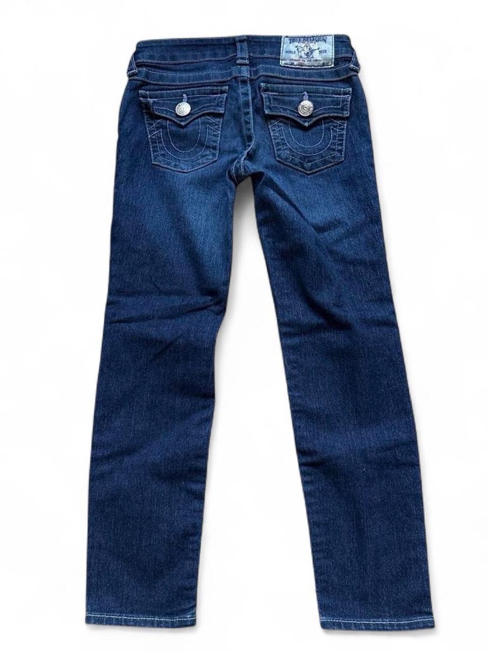 True Religion Girls Size 7 Dark Wash Flap Pocket Jeans